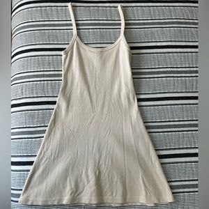 Cream Basic Tank Top Dress